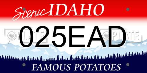 025EAD Idaho License Plate
