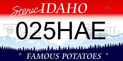 025HAE Idaho License Plate