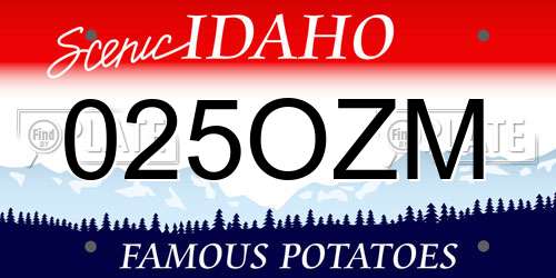 025OZM Idaho License Plate