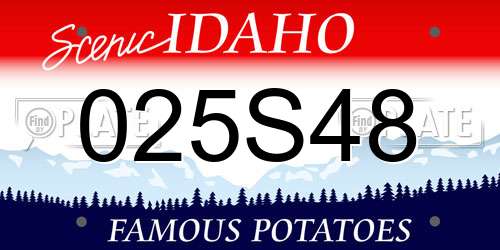 025S48 Idaho License Plate