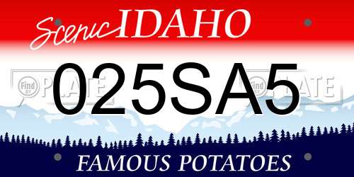 025SA5 Idaho License Plate