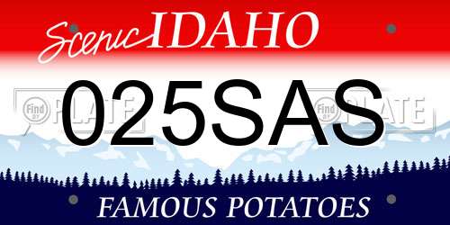 025SAS Idaho License Plate