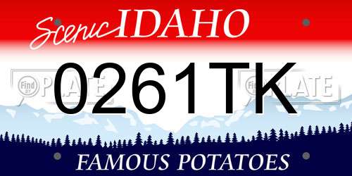 0261TK Idaho License Plate