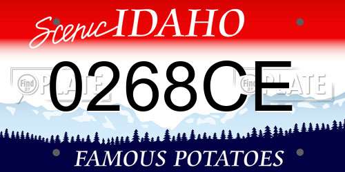 0268CE Idaho License Plate