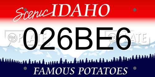 026BE6 Idaho License Plate