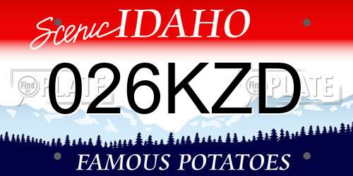 026KZD Idaho License Plate