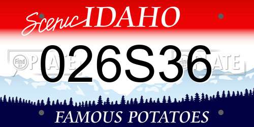 026S36 Idaho License Plate
