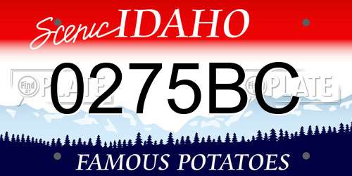 0275BC Idaho License Plate