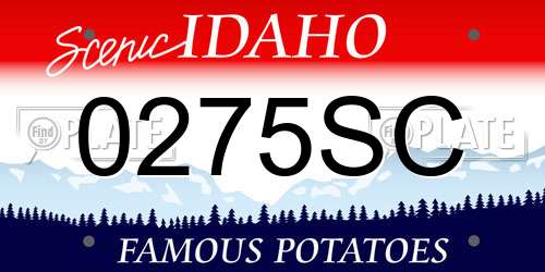 0275SC Idaho License Plate