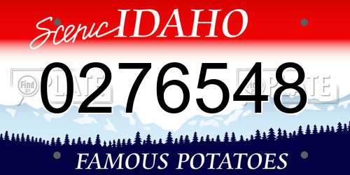 0276548 Idaho License Plate