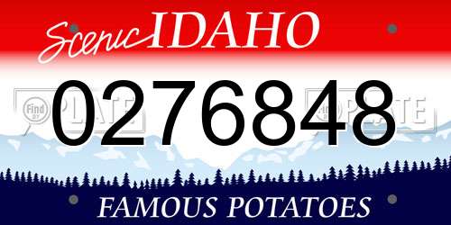 0276848 Idaho License Plate