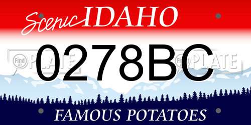 0278BC Idaho License Plate