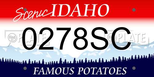 0278SC Idaho License Plate