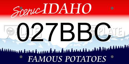 027BBC Idaho License Plate