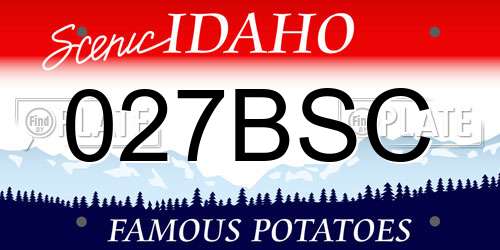 027BSC Idaho License Plate