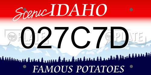 027C7D Idaho License Plate