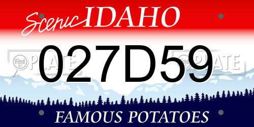 027D59 Idaho License Plate