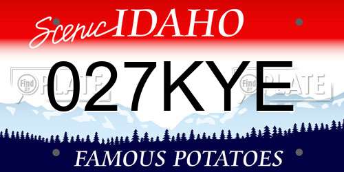 027KYE Idaho License Plate