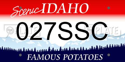 027SSC Idaho License Plate