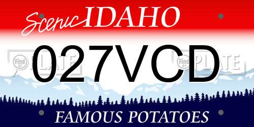 027VCD Idaho License Plate