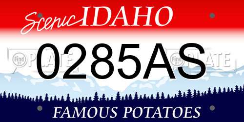 0285AS Idaho License Plate