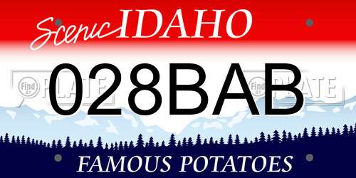 028BAB Idaho License Plate