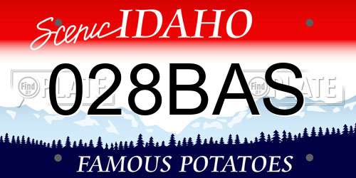 028BAS Idaho License Plate