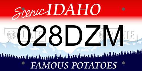 028DZM Idaho License Plate