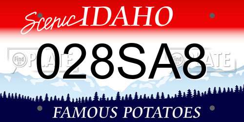 028SA8 Idaho License Plate