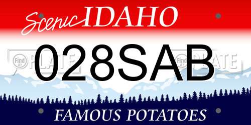 028SAB Idaho License Plate