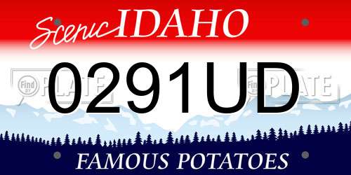 0291UD Idaho License Plate