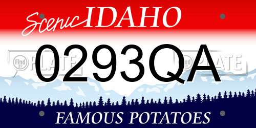 0293QA Idaho License Plate