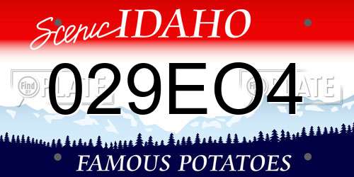 029EO4 Idaho License Plate