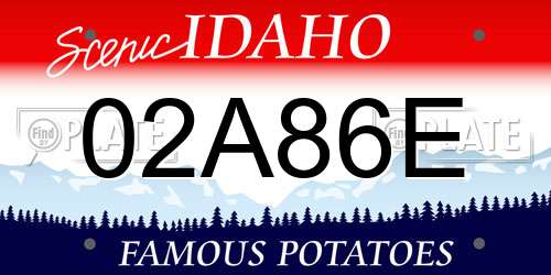 02A86E Idaho License Plate