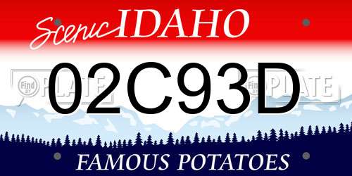 02C93D Idaho License Plate