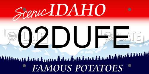 02DUFE Idaho License Plate