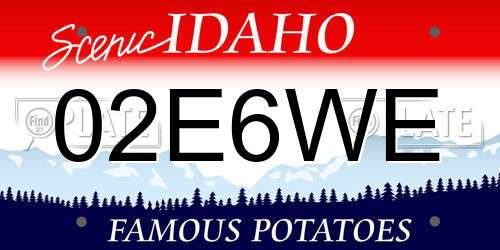 02E6WE Idaho License Plate