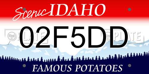 02F5DD Idaho License Plate