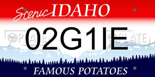 02G1IE Idaho License Plate