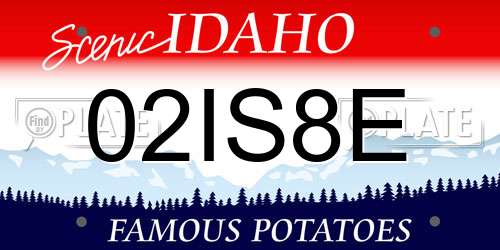 02IS8E Idaho License Plate