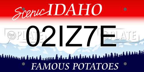 02IZ7E Idaho License Plate