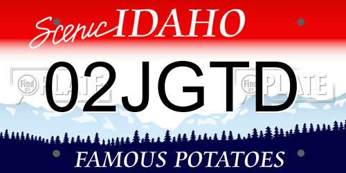 02JGTD Idaho License Plate