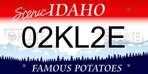 02KL2E Idaho License Plate