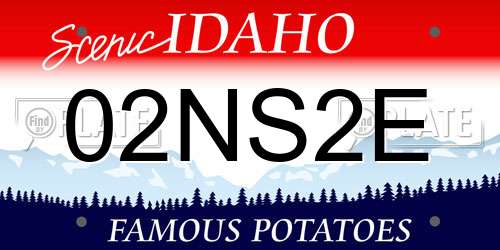 02NS2E Idaho License Plate