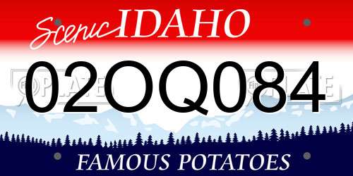 02OQ084 Idaho License Plate