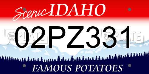 02PZ331 Idaho License Plate
