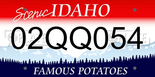 02QQ054 Idaho License Plate
