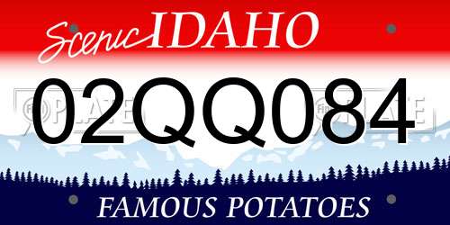02QQ084 Idaho License Plate