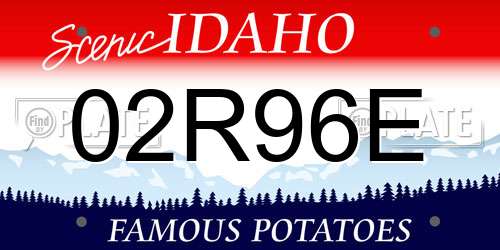 02R96E Idaho License Plate