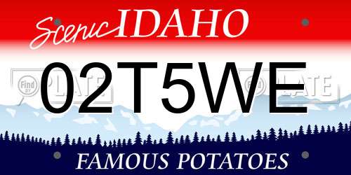02T5WE Idaho License Plate